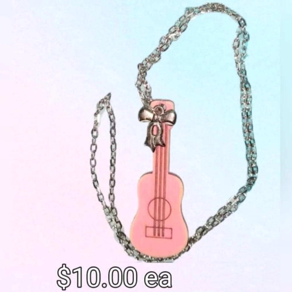 Pink Girly Guitar Necklaces MUST BUNDLE - Picture 6 of 15